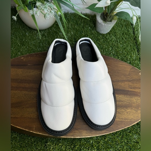 STAUD Astro Womens White Leather Slip On Mules size 37 - Picture 5 of 13